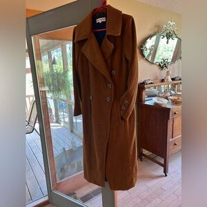 Free people Brixton long sienna brown overcoat large